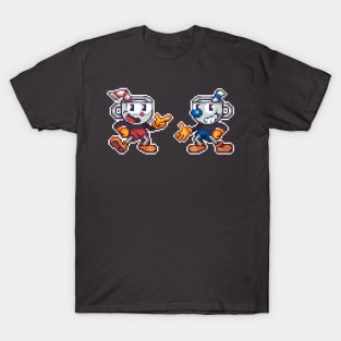 Cuphead and Mugman Pixel T-Shirt